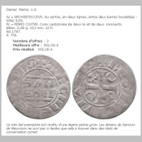 Mauvoisin, Reims, French Medieval coins, CHAMPAGNE, Archbishop of Reims,  Samson of Mauvoisin, on www.inumis.com.jpg